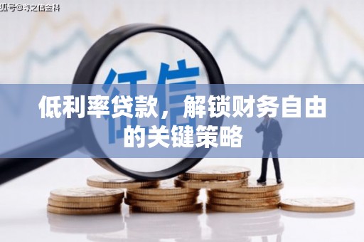 合水低利率贷款，解锁财务自由的关键策略