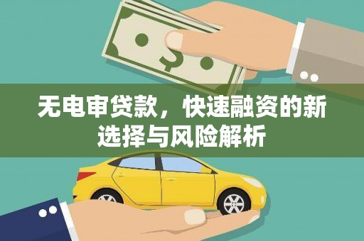 合水无电审贷款，快速融资的新选择与风险解析