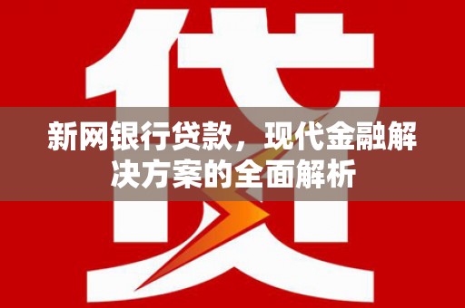合水新网银行贷款，现代金融解决方案的全面解析