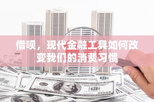 合水借呗，现代金融工具如何改变我们的消费习惯