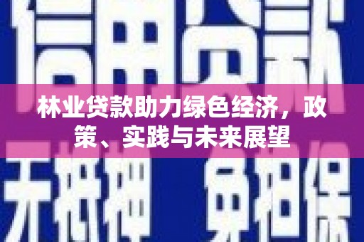 合水林业贷款助力绿色经济，政策、实践与未来展望